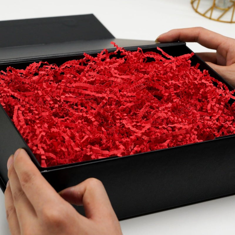 ROSYJUNE 1LB Crinkle Cut Paper Shred Filler, Red Shredded Paper for Gift Baskets Boxes Filling, Birthday Wedding Valentines Day Decoration - Image 5